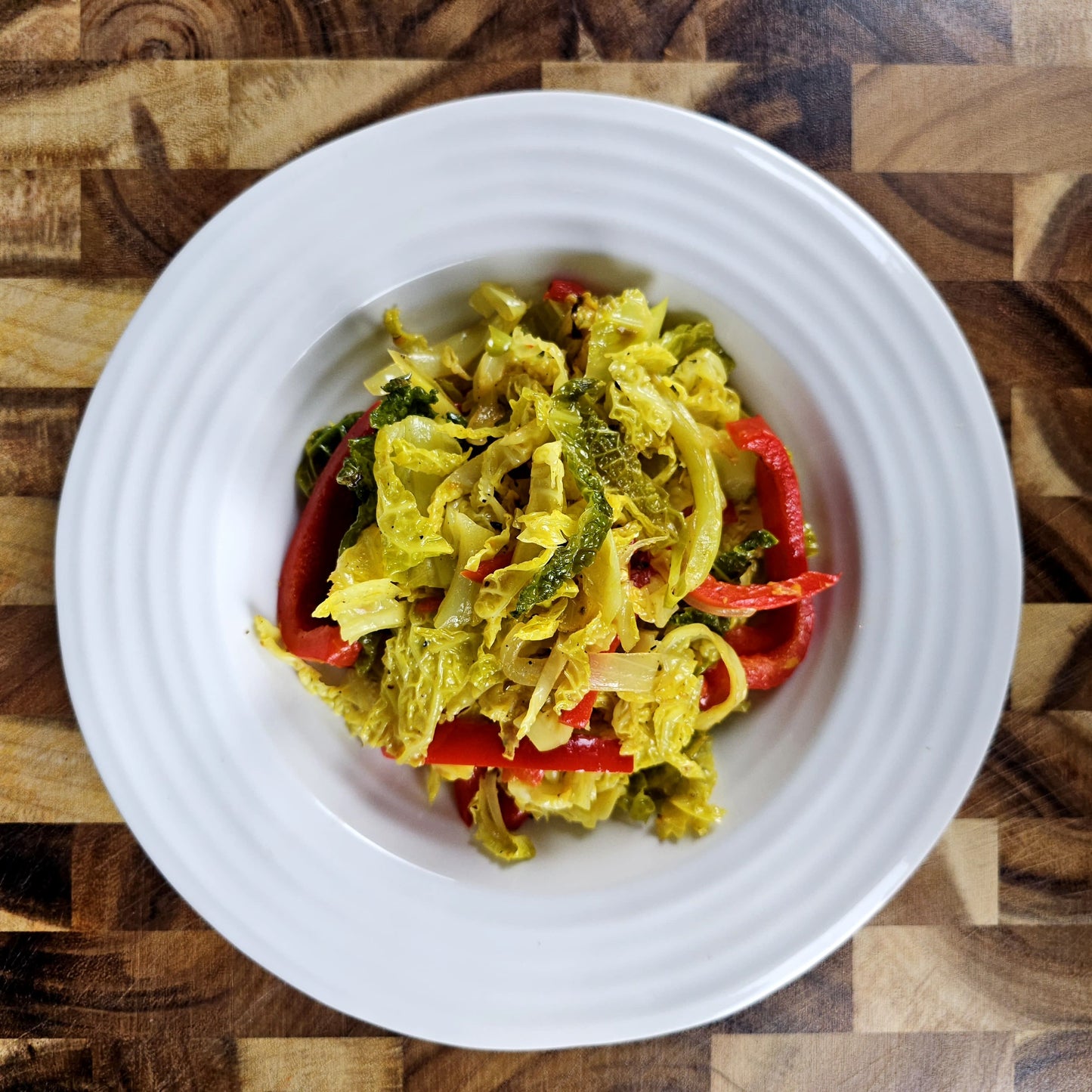 Sautéed Turmeric and Savoy Cabbage
